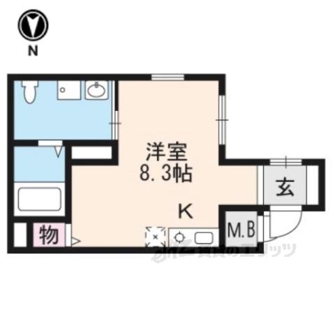 レヴィア東寺(1K/1階)の間取り写真
