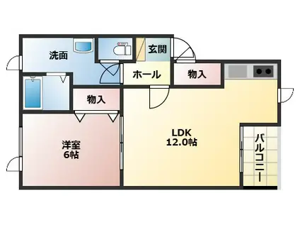 EAGLEIII(1LDK/2階)の間取り写真