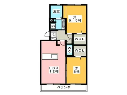 ＪＲ東海道本線 安倍川駅 徒歩4分 3階建 築9年(2LDK/1階)の間取り写真