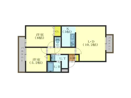サンジミニャーノ(2LDK/2階)の間取り写真