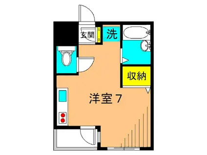 KSホームズ(ワンルーム/2階)の間取り写真