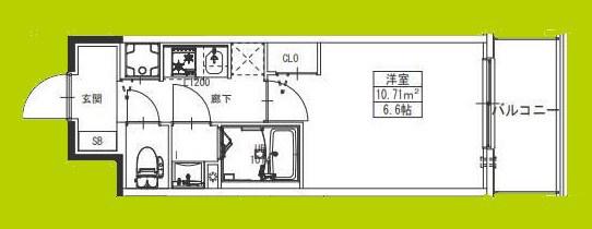 S-RESIDENCE堺湊駅前AZURE(1K/13階)の間取り写真