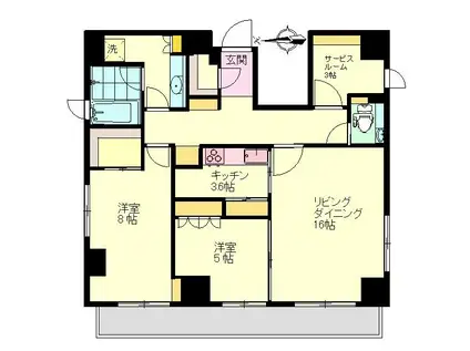 MALULANI南青山(2SLDK/14階)の間取り写真