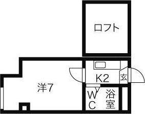 サングレース(1K/3階)の間取り写真