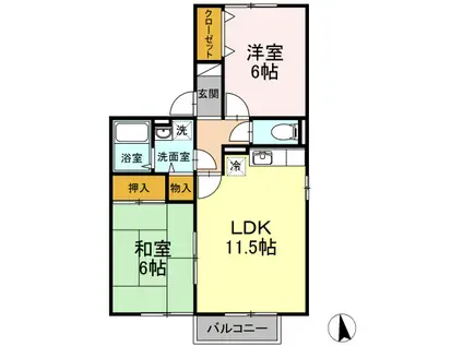 セジュールフォーレスト(1LDK/1階)の間取り写真