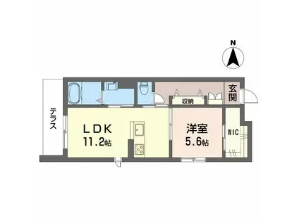 ハルミエールII(1LDK/1階)の間取り写真