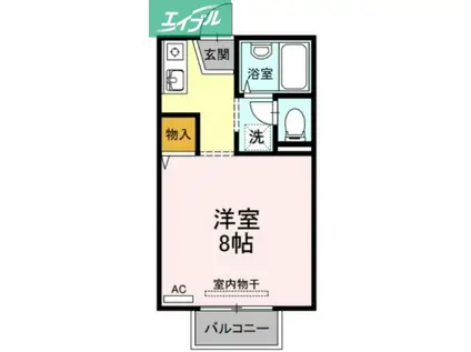 レジデンス高柳A棟(ワンルーム/2階)の間取り写真