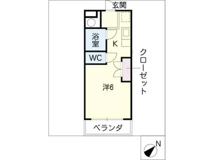 アーバンマルミ(ワンルーム/2階)の間取り写真