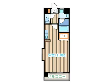 M CHATLET(ワンルーム/2階)の間取り写真