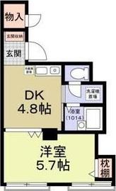 イースト西代(1DK/3階)の間取り写真
