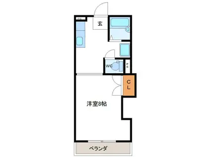 ジュネスSATO 22(1K/2階)の間取り写真