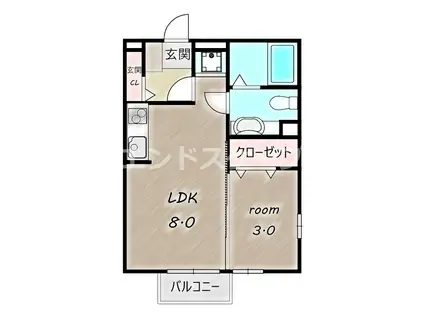 メゾン ソニアA(1LDK/1階)の間取り写真