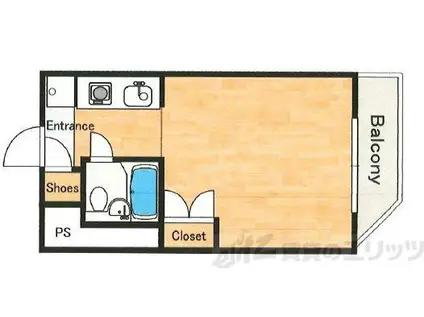 メーベルハイツB(1K/3階)の間取り写真