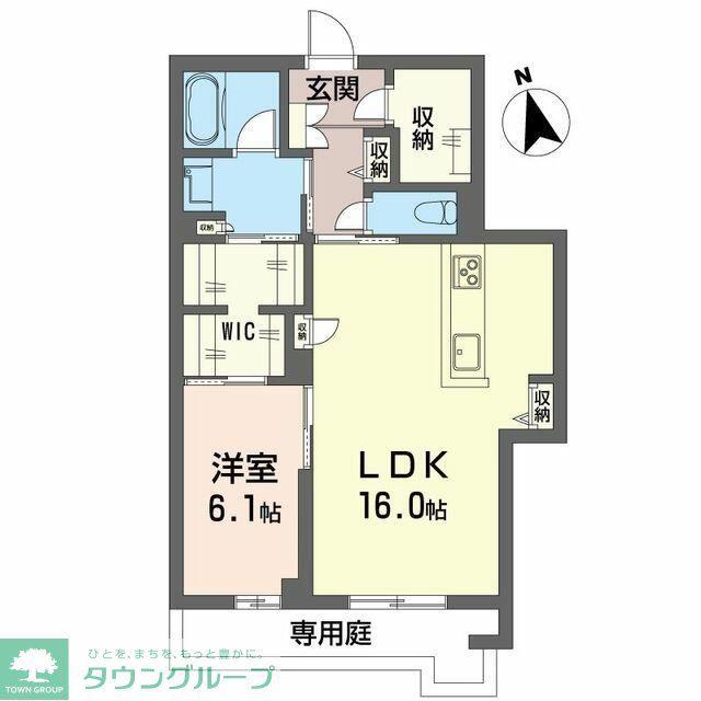 ヴィオラ・ボヌール(1LDK/1階)の間取り写真