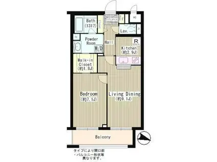 ルミエール中町(1LDK/3階)の間取り写真