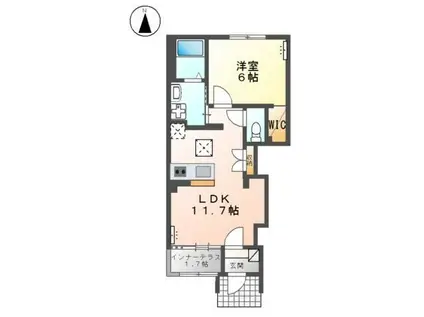 アザレア(1LDK/1階)の間取り写真