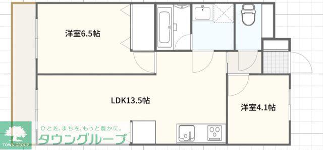 ウエストパレス蕨I(2LDK/4階)の間取り写真