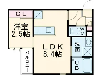 G-SMART光の森(1LDK/1階)の間取り写真