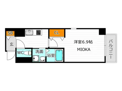 サンシティ杭全V(1K/4階)の間取り写真