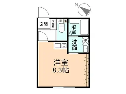 IRODORI A(ワンルーム/2階)の間取り写真