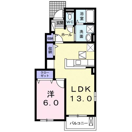 ブローテ・A(1LDK/1階)の間取り写真