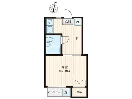 メゾンボヌール(1K/2階)の間取り写真