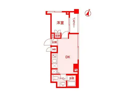 横濱紅葉坂WALK(1DK/4階)の間取り写真