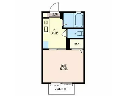 メゾン・マルヤ(1K/2階)の間取り写真