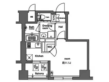 ブリーズヴェール東山(ワンルーム/4階)の間取り写真