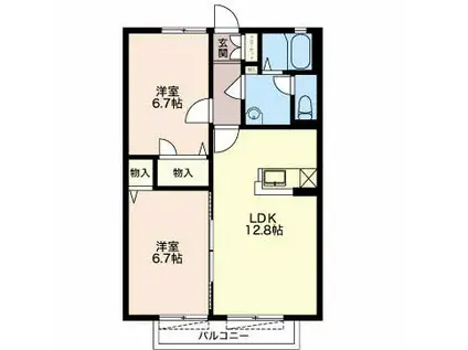 COMFORT(2LDK/2階)の間取り写真