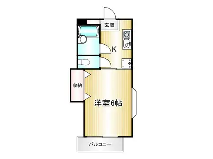 プライム篠田(1K/2階)の間取り写真