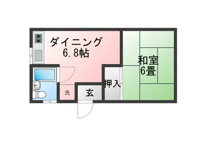 メゾン櫛引(2DK/2階)の間取り写真