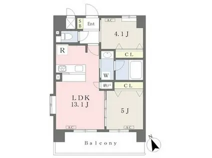 スプランディッド名駅ノース(2LDK/3階)の間取り写真