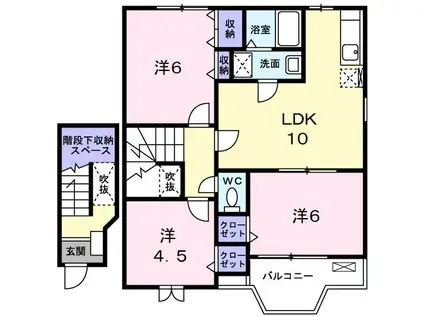 ラフレシールB(3LDK/2階)の間取り写真