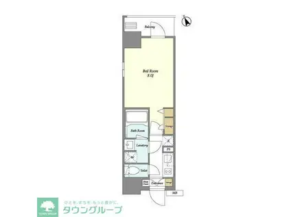 プライムアーバン台東根岸(1K/9階)の間取り写真