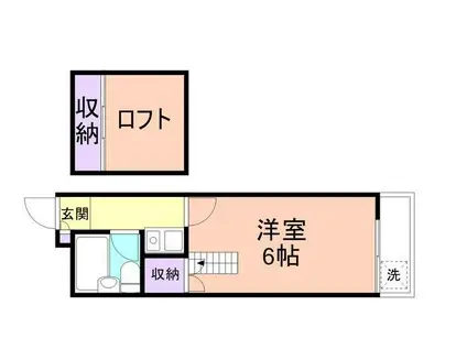 シティパル秋月(1K/2階)の間取り写真