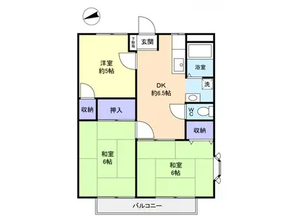 サンコーポ井野(3DK/2階)の間取り写真