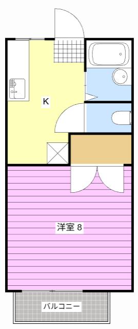 ベルテック21(1K/1階)の間取り写真