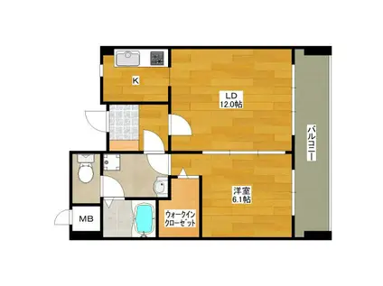 カルム緑地公園III(1LDK/5階)の間取り写真