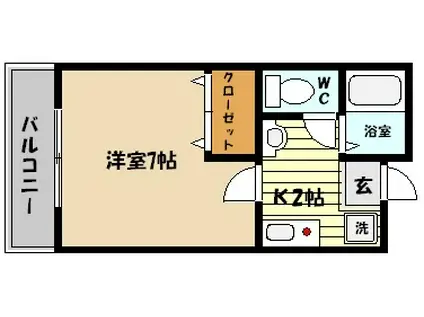 住吉VALORE II(1K/2階)の間取り写真