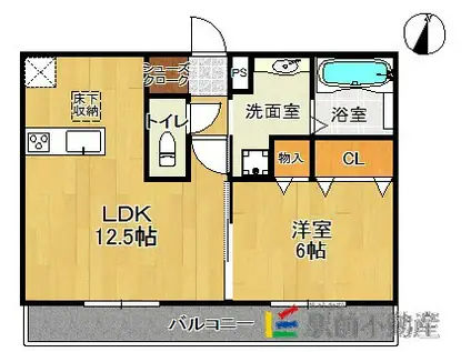 SAKURAII(1LDK/1階)の間取り写真