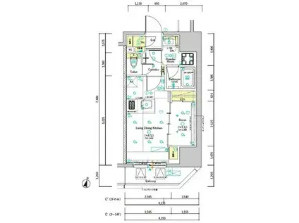 SYFORME OMIYA(1LDK/10階)の間取り写真