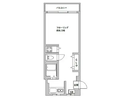 一番館マンション(ワンルーム/2階)の間取り写真