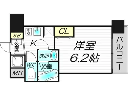 アクアプレイス梅田III(1K/11階)の間取り写真