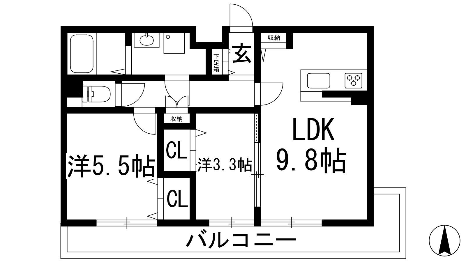 ブライトガーデン(2LDK/1階)の間取り写真