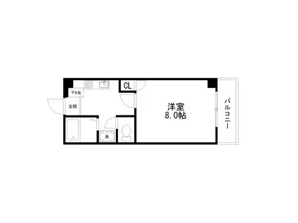 メゾンドSEIMON(1K/3階)の間取り写真