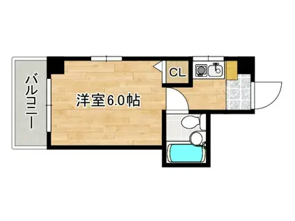 宇品コーポ(ワンルーム/3階)の間取り写真