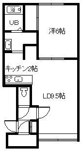 ベラーノD棟(1LDK/1階)の間取り写真