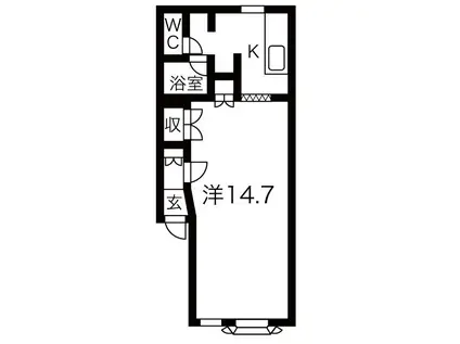 ラフェスタ(1K/2階)の間取り写真