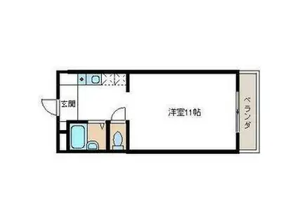 ヴィラRY(1K/3階)の間取り写真